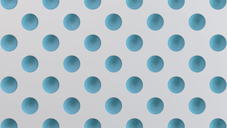 White surface with a pattern of blue hemisphere indents.
