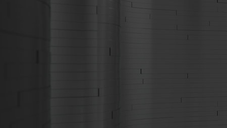 Abstract geometric background, waves from black planks.3D rendering animationの写真素材