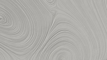 Smooth curles from white strings on white background. Abstract geometrical  background. 3D rendering illustration.の写真素材