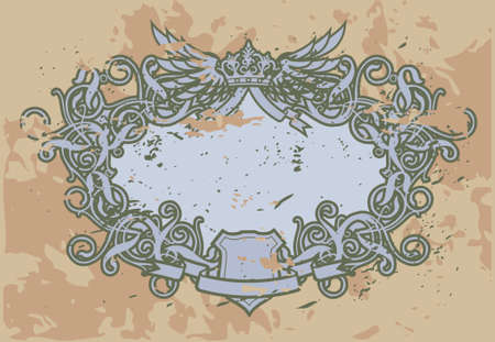 Frame Baroque VI ( grunge version )のイラスト素材