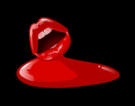 Lips And Wineのイラスト素材