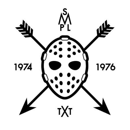 label with hockey mask and arrowsのイラスト素材