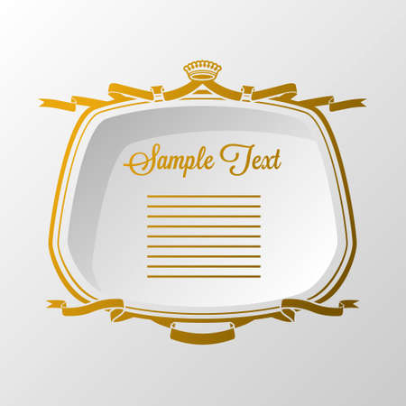 vintage retro gold frame with crownのイラスト素材