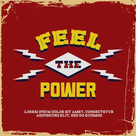 vintage labels with electric lightning (T-Shirt Print)のイラスト素材