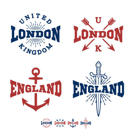 vintage label with London and England ( T-Shirt Print )のイラスト素材