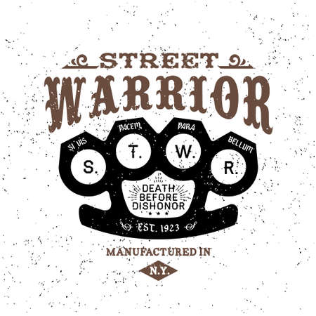 vintage label street warriorのイラスト素材
