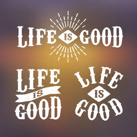hipster label life is goodのイラスト素材