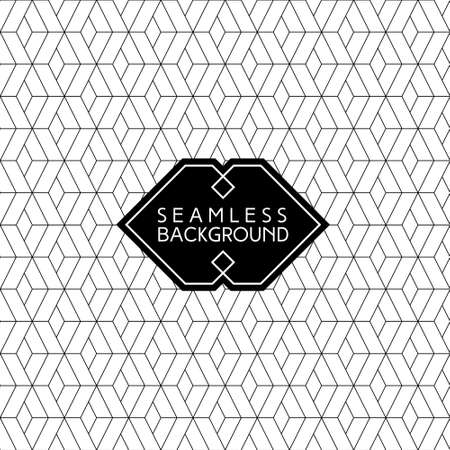 seamless retro art deco black and white background with hipster label or badgeのイラスト素材