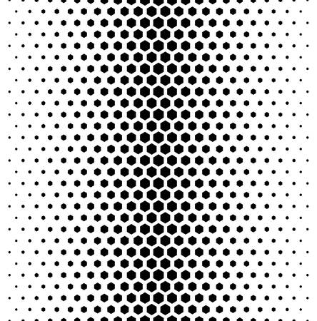 Vector modern tiles pattern. Abstract gradient op art seamless monochrome background with hexagonのイラスト素材