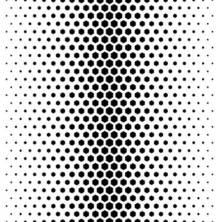 Vector modern tiles pattern. Abstract gradient op art seamless monochrome background with hexagon