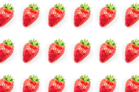 Organic fresh strawberry isolated on white background.の写真素材