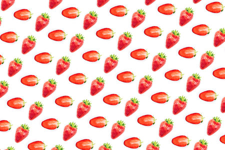 Organic fresh strawberry isolated on white background.