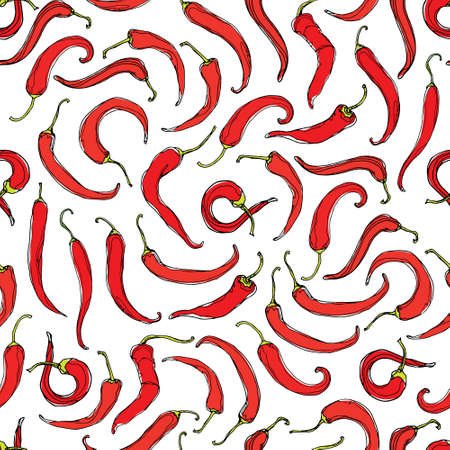 seamless pattern with  chili peppers. design elements, perfect for prints and patterns.の写真素材