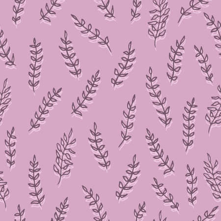 Vector seamless pattern with hand drawn leaves of wildflowers. Beautiful design elements, vintage colors. Perfect for prints and patterns.のイラスト素材