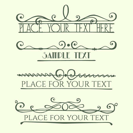 Hand drawn vintage borders collection made in vector. Beautiful abstract design elements.のイラスト素材