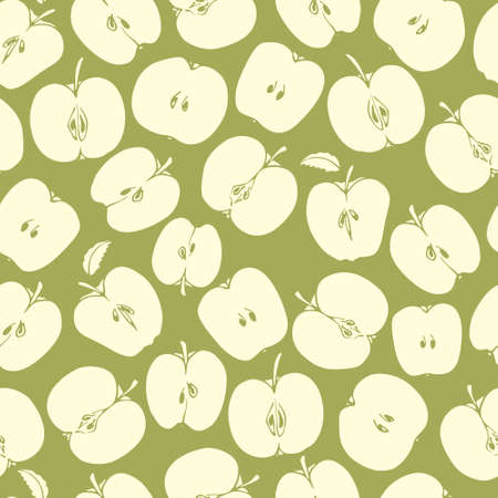 seamless pattern with apples. Vegetarian, healthy food illustration. design elements.のイラスト素材