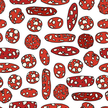 Salami seamless patternのイラスト素材