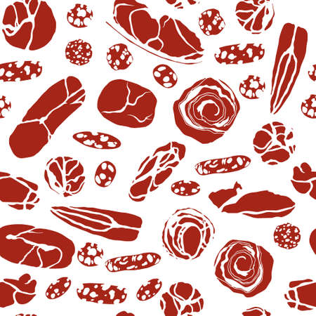 Meats seamless patternのイラスト素材