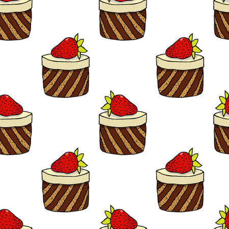 Desserts seamless patternのイラスト素材