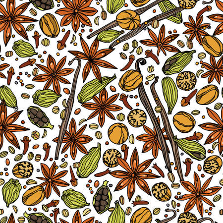 Spices seamless patternのイラスト素材