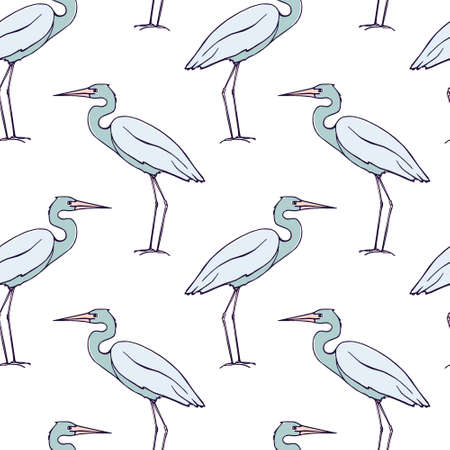 Herons seamless patternのイラスト素材