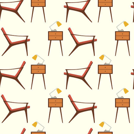 Furniture seamless patternのイラスト素材