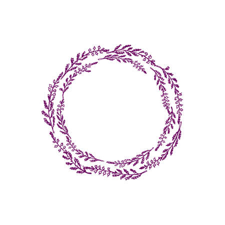 Hand drawn heather wreathのイラスト素材