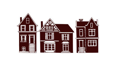 City houses illustrationの写真素材