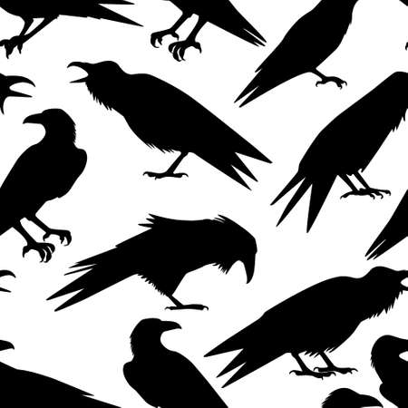 Ravens seamless patternのイラスト素材