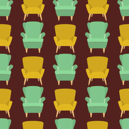 Furniture seamless patternのイラスト素材