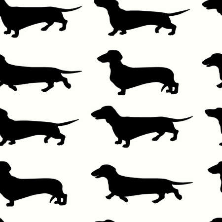 Dachshunds seamless patternのイラスト素材