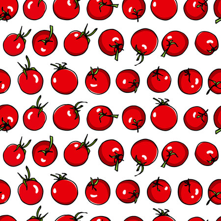 Tomatoes seamless patternのイラスト素材