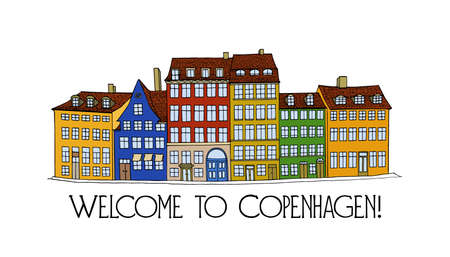 Copenhagen city posterのイラスト素材