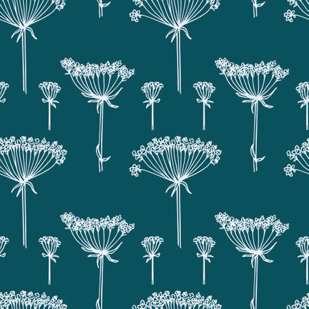 Hand drawn wildflower patternのイラスト素材