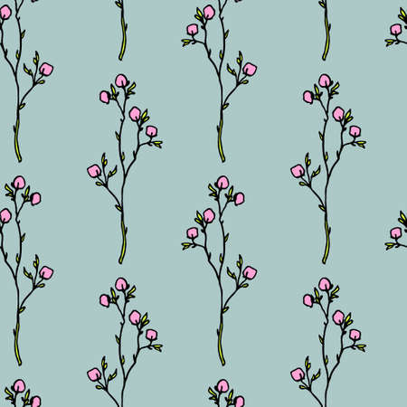 Spring flowers patternのイラスト素材