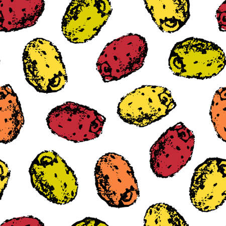 Cactus fruit seamless pattern.のイラスト素材