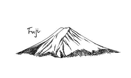 Hand drawn mountain peakのイラスト素材