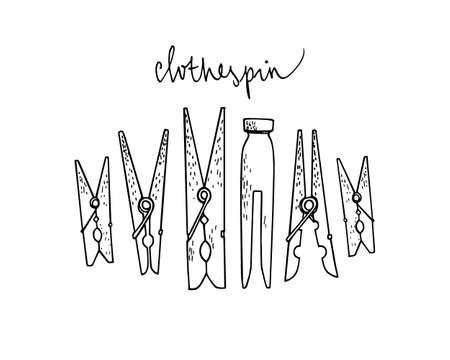 Hand drawn laundry graphicのイラスト素材