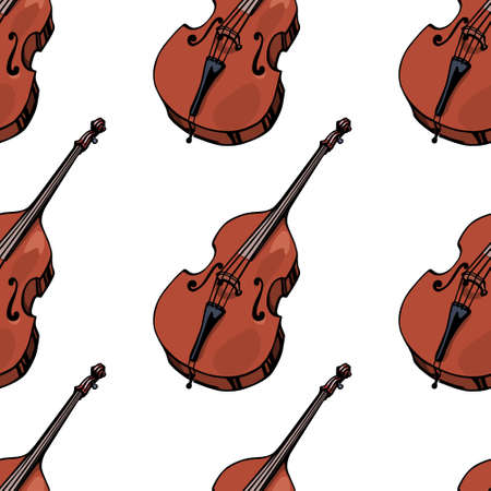 Contrabass seamless patternのイラスト素材