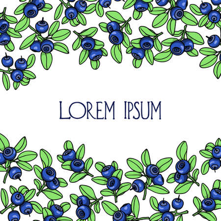 Hand drawn blueberry twigsのイラスト素材