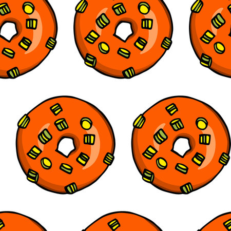 Donuts seamless patternのイラスト素材