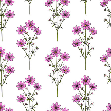 Hand drawn wildflower patternのイラスト素材