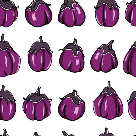 Eggplants seamless patternのイラスト素材