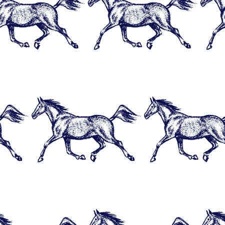 Horses seamless patternのイラスト素材