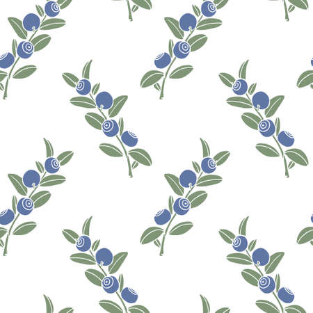 Hand drawn blueberry patternのイラスト素材