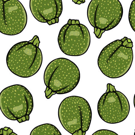 Hand drawn round spotted zucchiniのイラスト素材