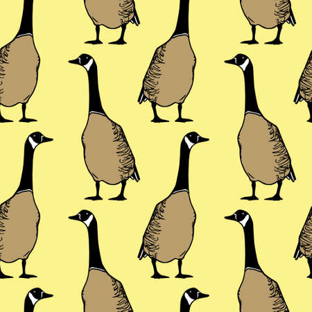 Hand drawn wild goose patternのイラスト素材