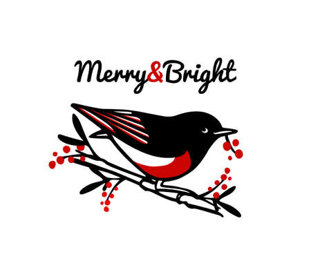 Hand drawn bird emblemのイラスト素材