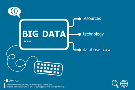 Big data related words concept. Infographic business for graphic or web design layoutのイラスト素材