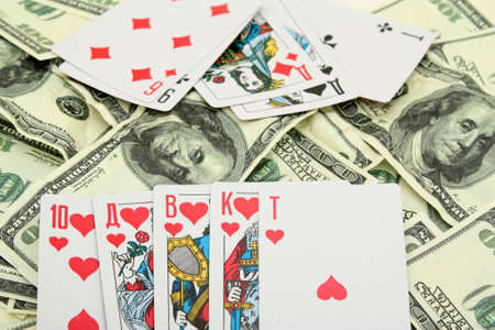Prize in poker by a combination of cards of Royal flush. The Counterfeit money.のeditorial素材